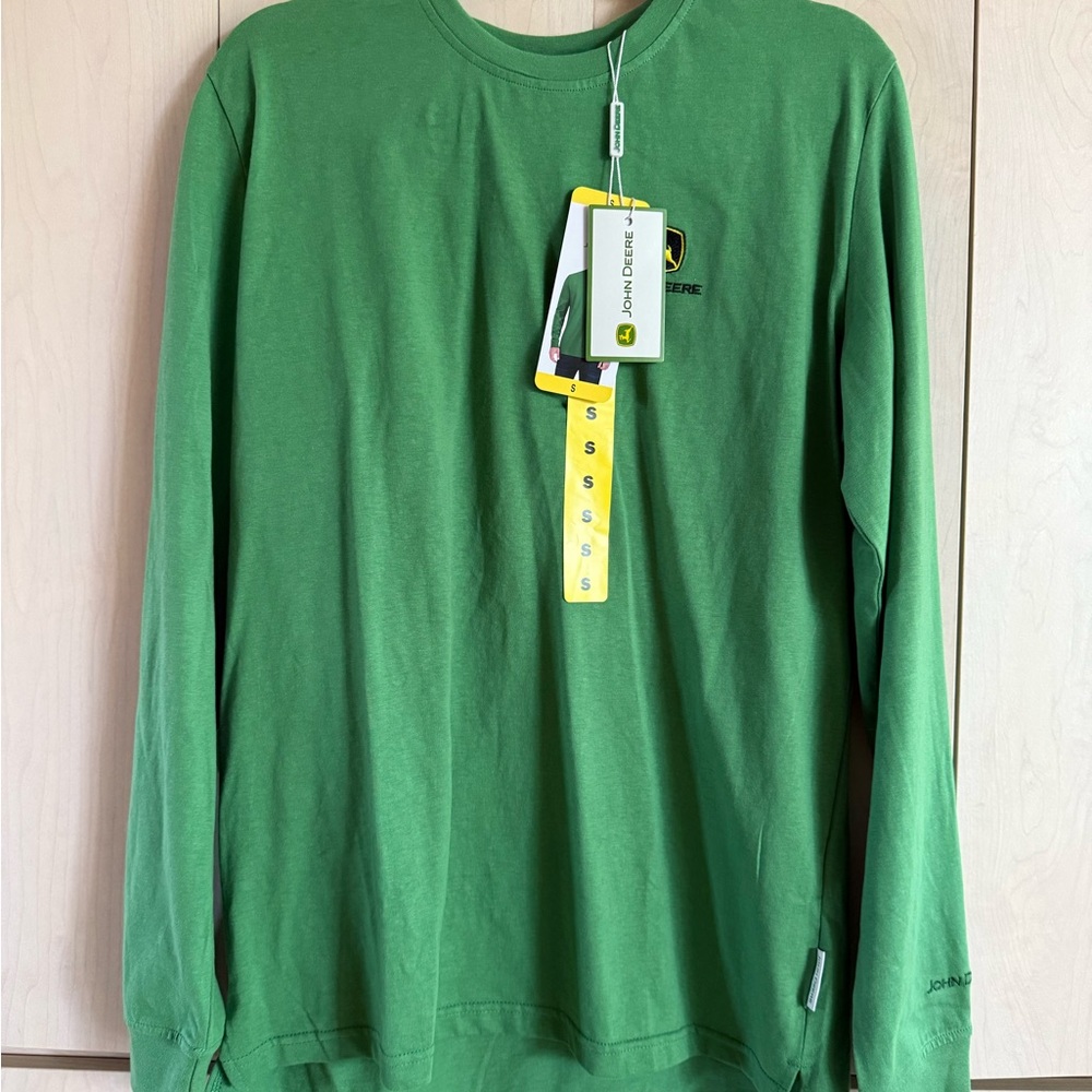NWT John Deere Men's Green Long-Sleeve Logo Tee - Picture 5 of 6